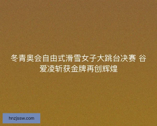 冬青奥会自由式滑雪女子大跳台决赛 谷爱凌斩获金牌再创辉煌